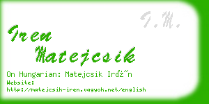 iren matejcsik business card